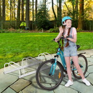 Stojalo za 3 kolesa BIKE, 84x32x27cm, srebrn