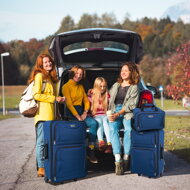 Komplet potovalnih kovčkov TRAVEL, 5-delni, temno moder