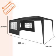 Paviljon za zabave NEAPOL, 3x6m, antracit