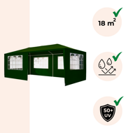 Paviljon za zabave NEAPOL, 3x6m, zelen