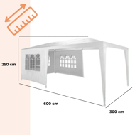 Paviljon za zabave NEAPOL, 3x6m, bel