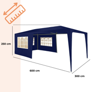 Paviljon za zabave NEAPOL, 3x6m, moder