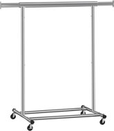 Stojalo za oblačila INEZ na kolesih, maks. 90kg, 83,5x45x160cm, srebrn
