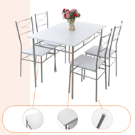 Jedilni komplet PAUL, 5-delni, žametno bel