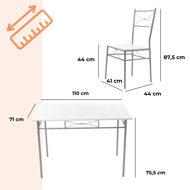 Jedilni komplet PAUL, 5-delni, žametno bel