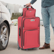 Komplet potovalnih kovčkov TRAVEL, 5-delni, rdeč