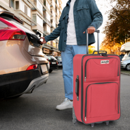 Komplet potovalnih kovčkov TRAVEL, 5-delni, rdeč