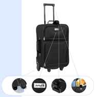 Komplet potovalnih kovčkov TRAVEL, 5-delni, črn