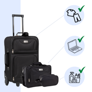 Komplet potovalnih kovčkov TRAVEL, 5-delni, črn