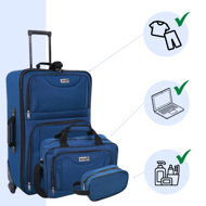 Komplet potovalnih kovčkov TRAVEL, 5-delni, temno moder