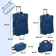 Komplet potovalnih kovčkov TRAVEL, 5-delni, temno moder