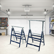 Teleskopski gradbeni kozli DANNY, set 2 kosov, maks. 200 kg, 69x57x81–130 cm, srebrna/modra