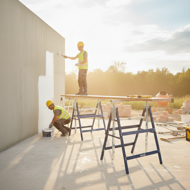 Teleskopski gradbeni kozli DANNY, set 2 kosov, maks. 200 kg, 69x57x81–130 cm, srebrna/modra