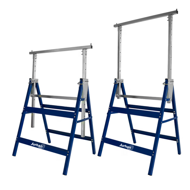 Teleskopski gradbeni kozli DANNY, set 2 kosov, maks. 200 kg, 60 x 56 x 81–130 cm, srebrna/modra