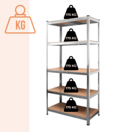 Regal za težke obremenitve HEAVY, maks. 875kg, 90x40x180cm, srebrn