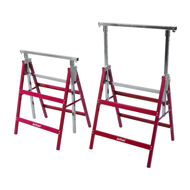 Teleskopski gradbeni kozli DANNY, set 2 kosov, maks. 200 kg, 60 x 56 x 81–130 cm, srebrna/rdeča