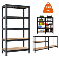 Regal za težke obremenitve HEAVY, maks. 875kg, 90x40x180cm, črn