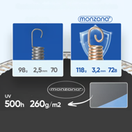 Trampolin z varnostno mrežo JUMP, Ø244cm, črno/modra