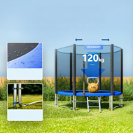 Trampolin z varnostno mrežo JUMP, Ø244cm, črno/modra