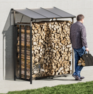 Nadstrešek za drva CORINA, 198x163x70cm, antracit/zelena