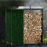 Nadstrešek za drva CORINA, 198x163x70cm, antracit/zelena