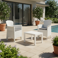 Vrtna garnitura AKITA, 3-delna, bela