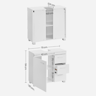 Omarica pod umivalnikom IVY, 30x70x64 cm, bela 
