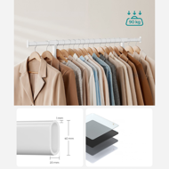 Stojalo za oblačila INEZ na kolesih, maks. 90kg, 83,5x45x160cm, bela