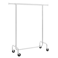 Obešalnik za oblačila IRENE na kolesih, max. 130kg, 150x45x160cm, srebrna