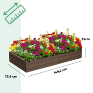 Visoka greda WOODY, 149x75,6x25cm, rjava