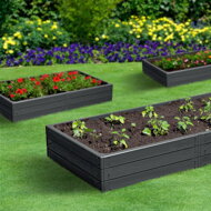 Visoka greda WOODY, 149x75,6x25cm, antracit
