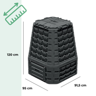 Kompostnik EVOGREEN VARIO, 750 l, črna