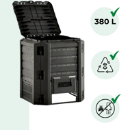 Komposter COMPOGREEN 380 l, črna