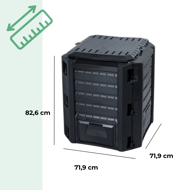 Komposter COMPOGREEN 380 l, črna