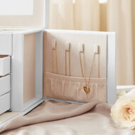 Škatla za nakit s ogledalom KARINA, 22,5x17,5x16,5 cm, bela