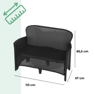 Záhradný set JUNGLE, 4-dielny, antracitová