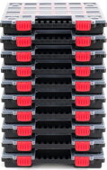 Plastični organizator NORS, 10 kosov, 22 predelkov, 34x25x5cm, črn/prozoren