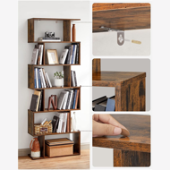 Polica/regal za knjige PRESTON, 70x24x190,5cm, rjava