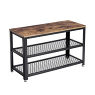 Klop za hodnik s prostorom za čevlje INDY, 73x30x45cm, rjava/črna