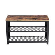 Klop za hodnik s prostorom za čevlje INDY, 73x30x45cm, rjava/črna