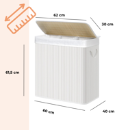 Bambusova košara za perilo DORA, 150 l, bela