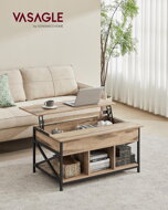Po višini nastavljiva klubska mizica GASPAR, 60x100x(48–62)cm, camel rjava/črna