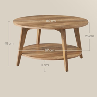 Klubska mizica NORDIC, 80×45cm, rjava