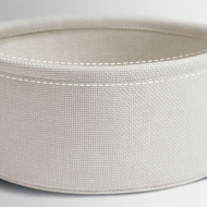 Okrogla mizica s košem za shranjevanje COLETTE, 45x50 cm, siva/bela