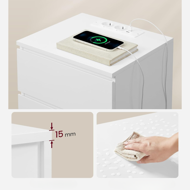 Nočna omarica z funkcijo polnjenja ZION, 35x40x59 cm, bela