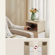 Nočna omarica ROBIN, 30x25x65cm, bela/bež