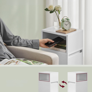 Nočna omarica ROBIN, 30x25x65cm, bela