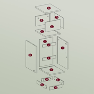 Nočna omarica ROBIN, 30x25x65cm, bela