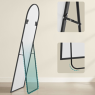 Zaobljeno ogledalo UMBRA, 160x50 cm, črna