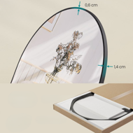 Zaobljeno ogledalo UMBRA, 160x50 cm, črna